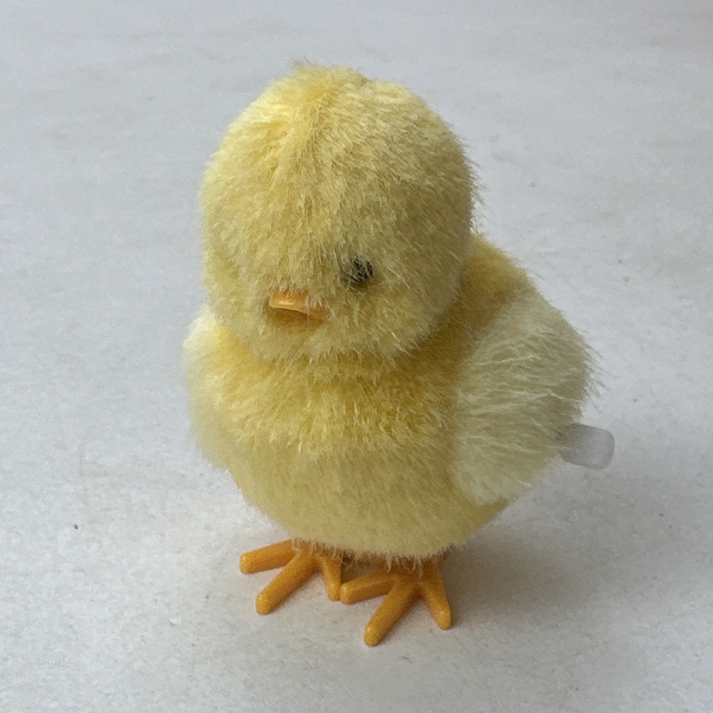 Vintage Iwaya Corp 1988 Wind Up Toy Hopping Chick Baby Chicken Figure Plush
